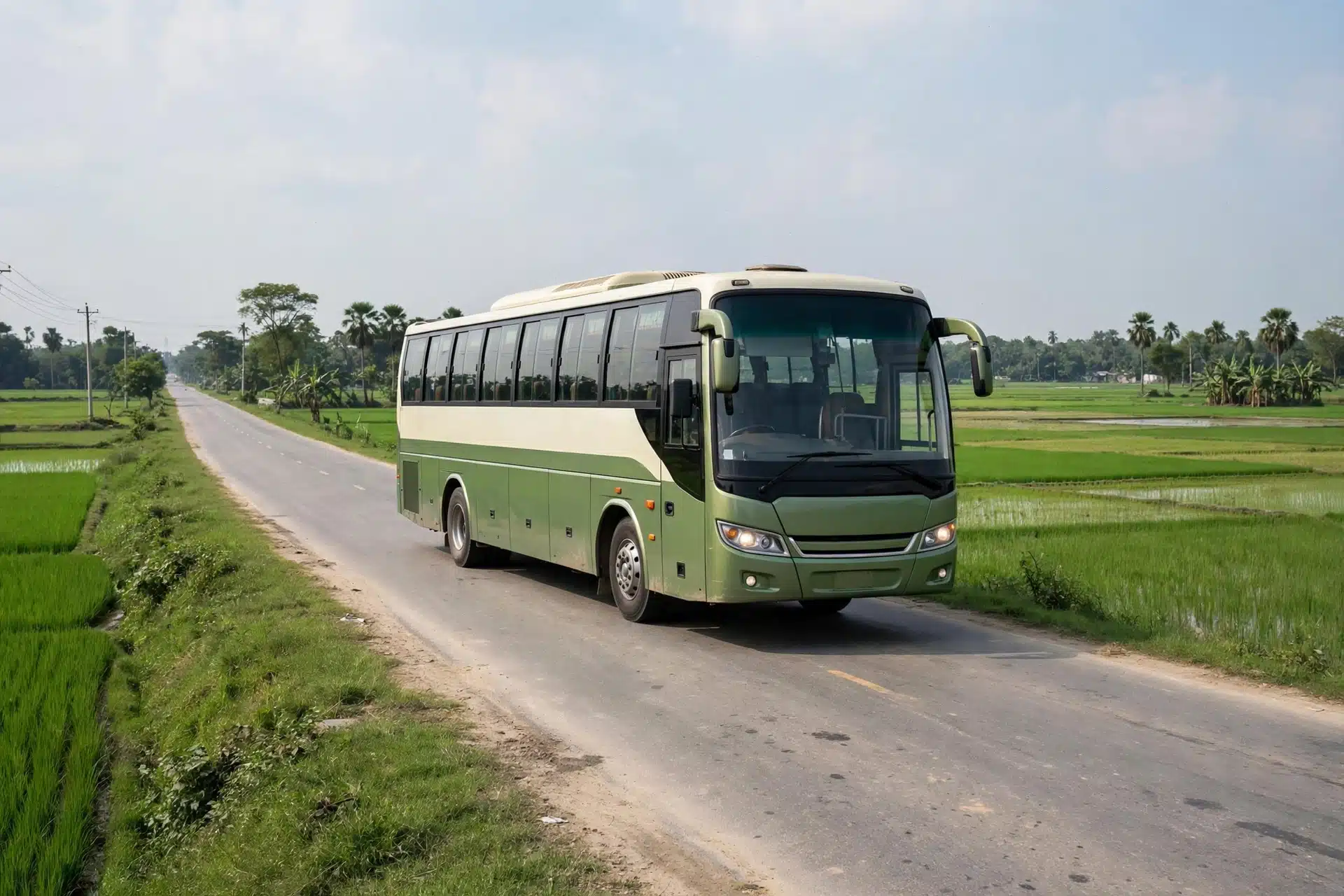 ঢাকা-পাবনা হাইওয়েতে পাবনা এক্সপ্রেসের কোচ বাস