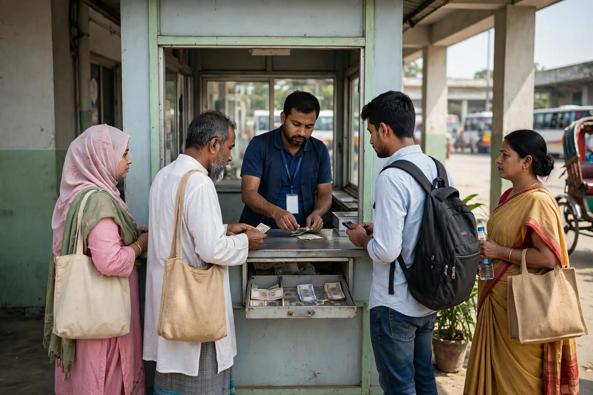 বাংলাদেশে আন্তঃজেলা বাস টিকিট কাউন্টার