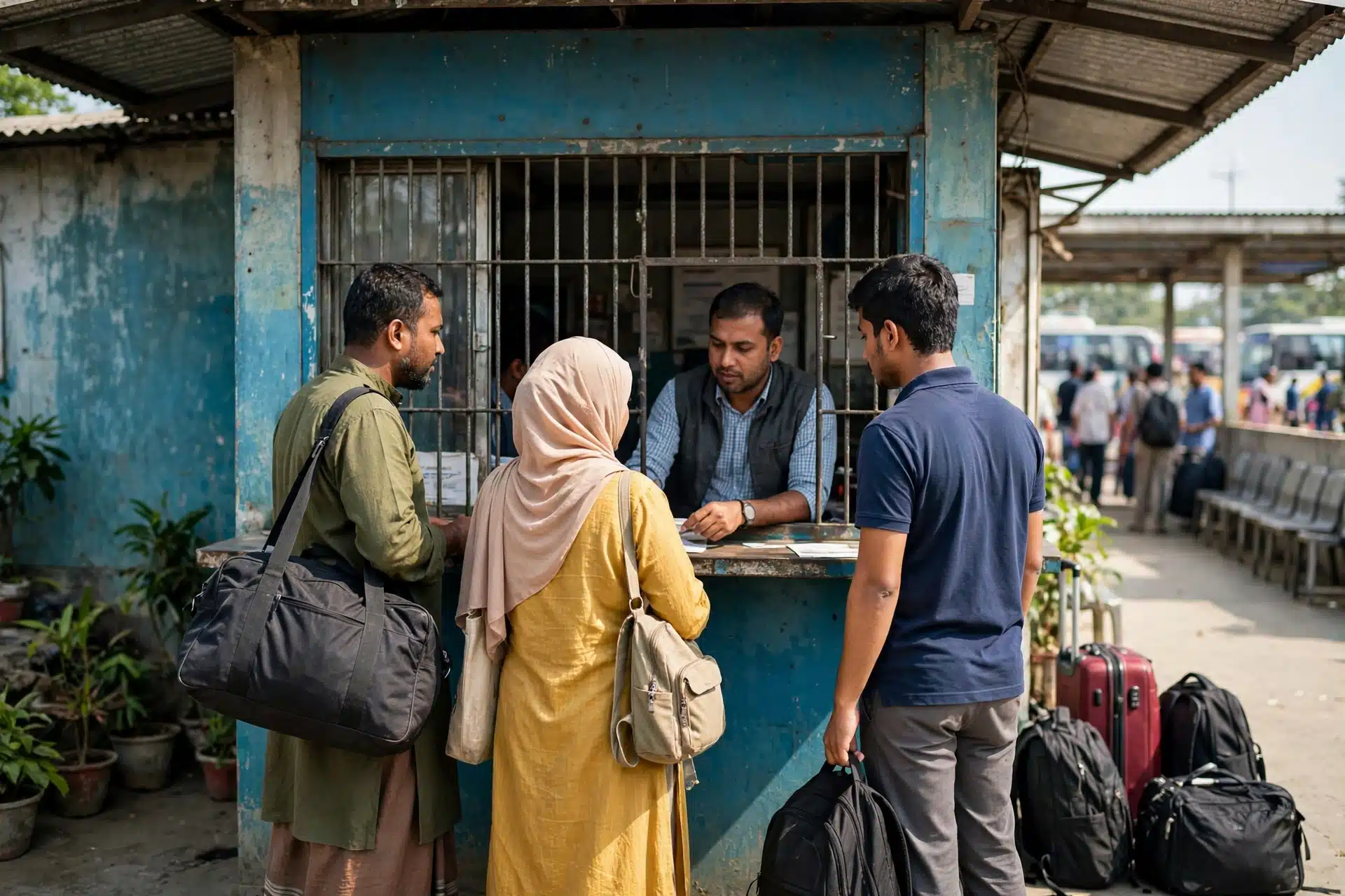 বাংলাদেশে বাস টিকিট কাউন্টার