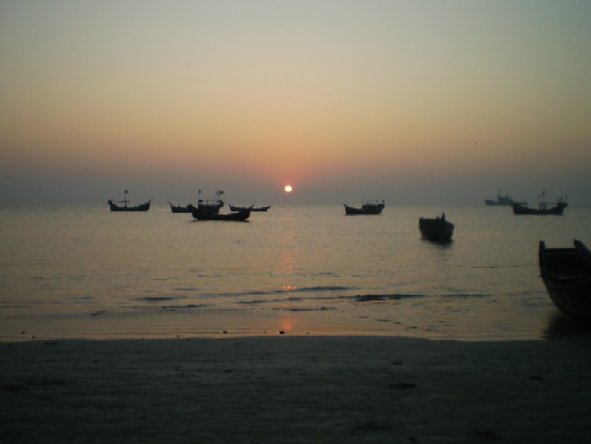 সেন্টমার্টিনে সমুদ্রের উপর সূর্যোদয়